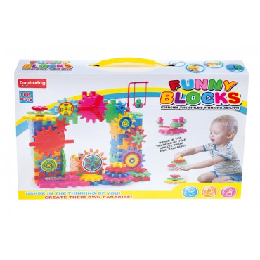 ชุดตัวต่อฟันเฟืองอัจฉริยะ Funny Blocks ขนาด 108 ชิ้น ชุดตัวต่อฟันเฟืองอัจฉริยะ Funny Blocks ขนาด 108 ชิ้น
